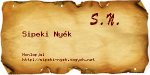 Sipeki Nyék névjegykártya